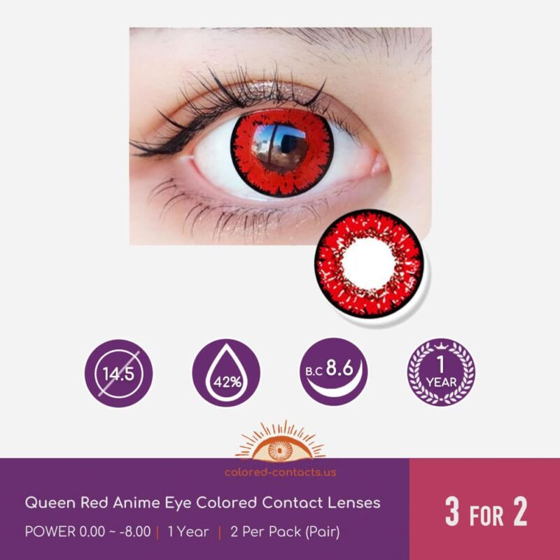 Queen Red Anime Eye Colored Contacts