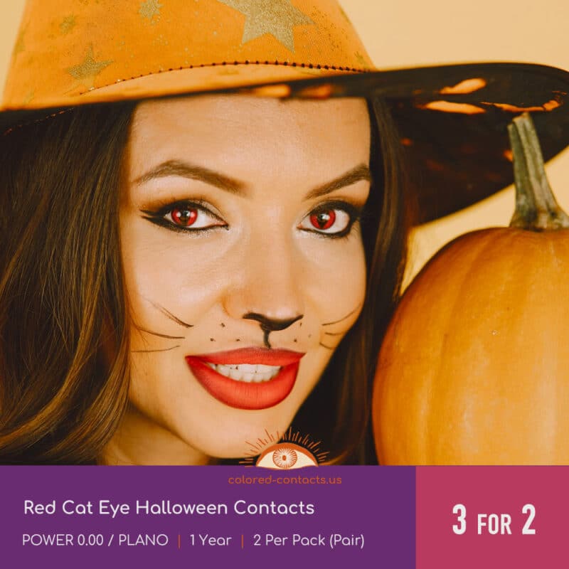 Red Cat Eye Halloween Contacts