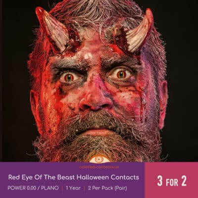 Red Eye Of The Beast Halloween Contacts
