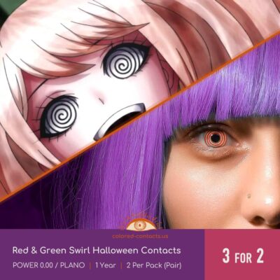 Red &Amp; Green Swirl Halloween Contacts