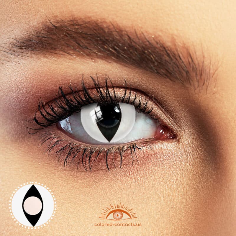 White Cat Eye Halloween Contacts