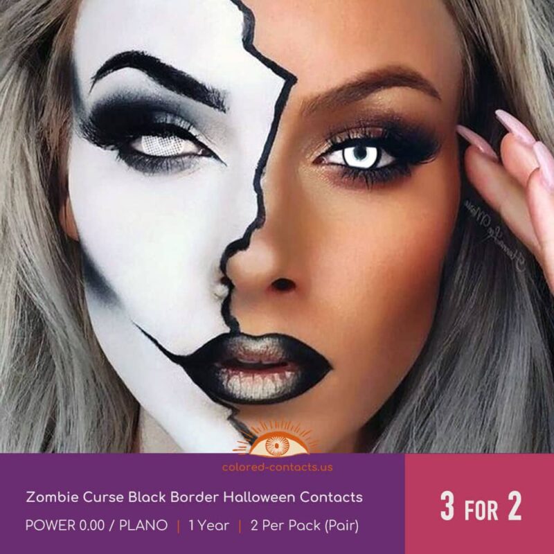 Zombie Curse Black Border Halloween Contacts