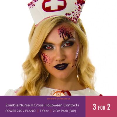 Zombie Nurse II Cross Halloween Contacts