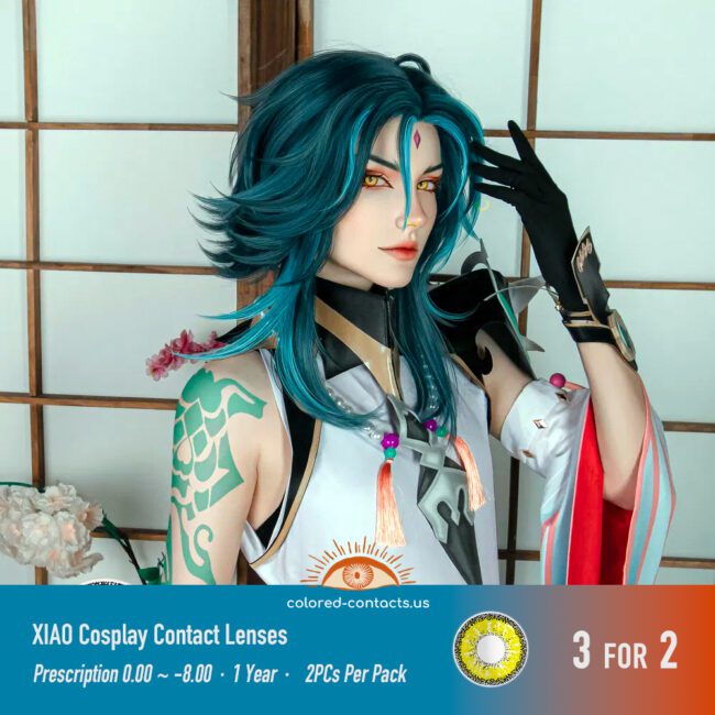 Genshin Impact Xiao Cosplay Contacts - Colored Contact Lenses | Colored Contacts -