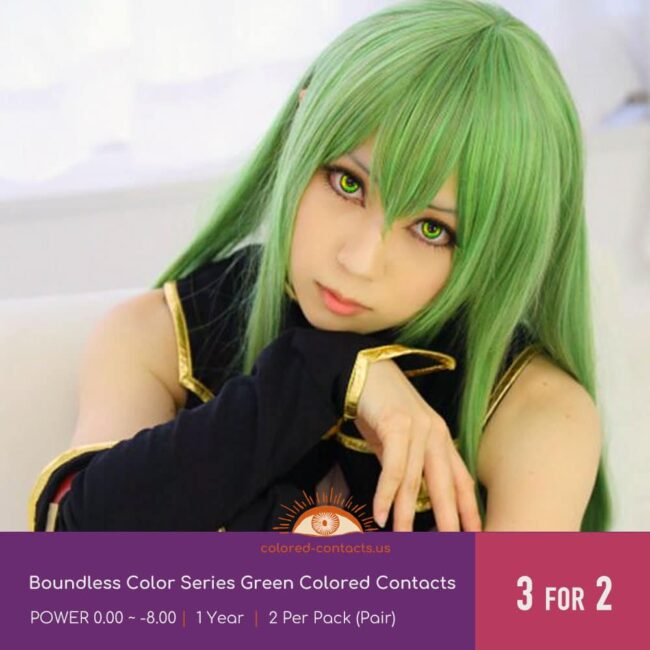 Boundless Color Series Green Colored Contacts