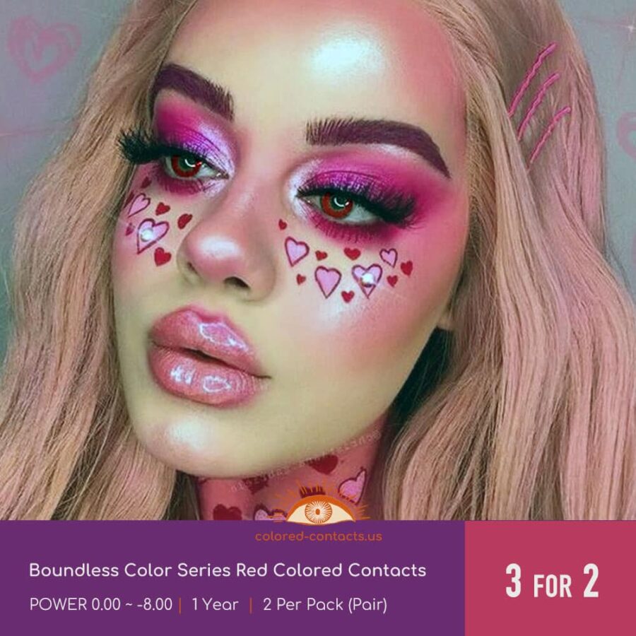 Boundless Color Series Red Colored Contacts