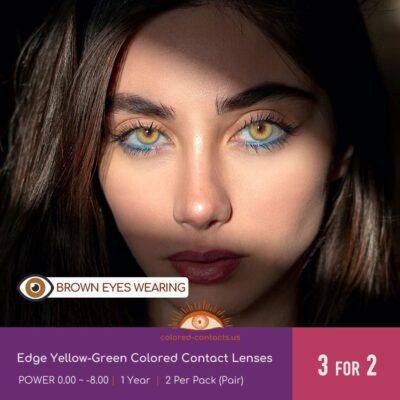 Edge Yellow-Green Colored Contact Lenses
