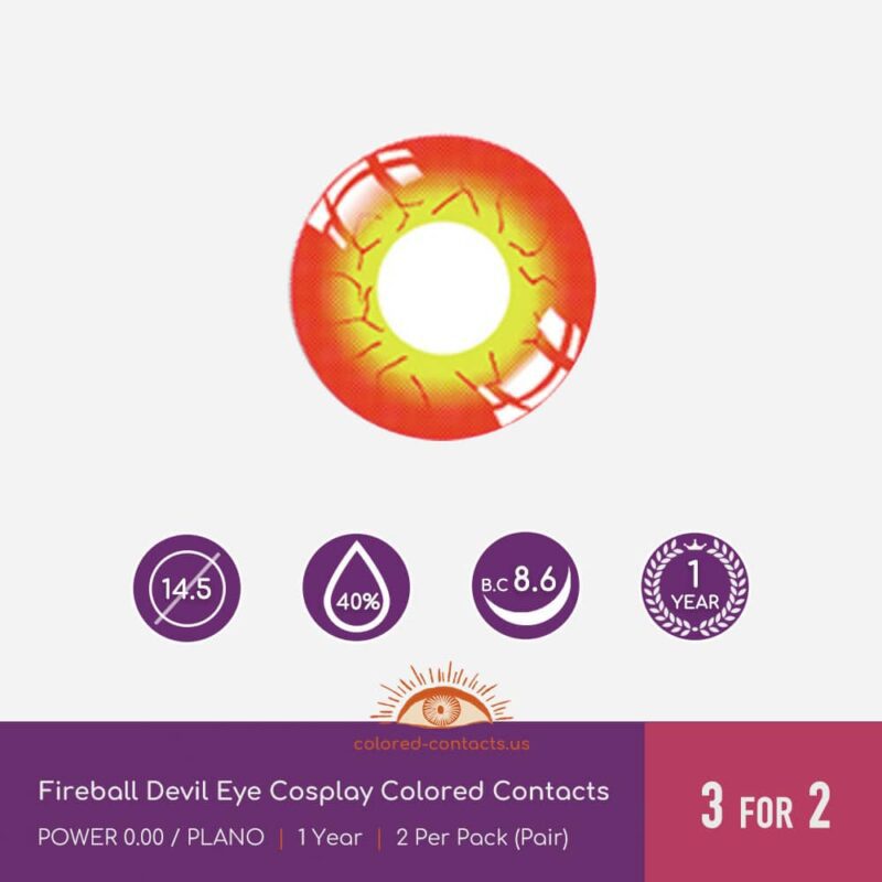 Fireball Devil Eye Cosplay Colored Contacts
