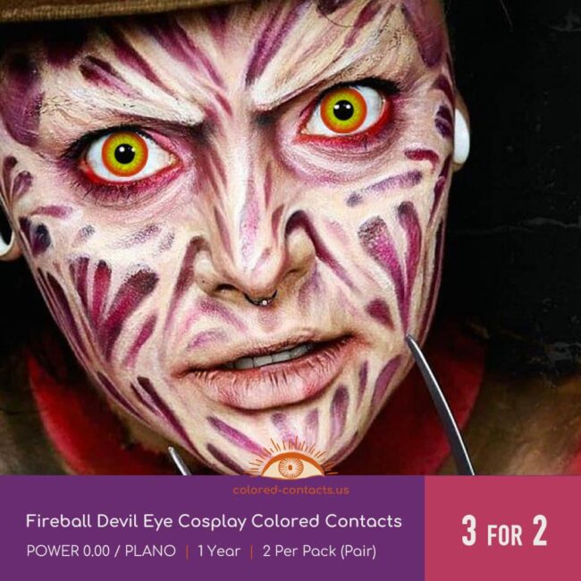 Fireball Devil Eye Cosplay Colored Contacts
