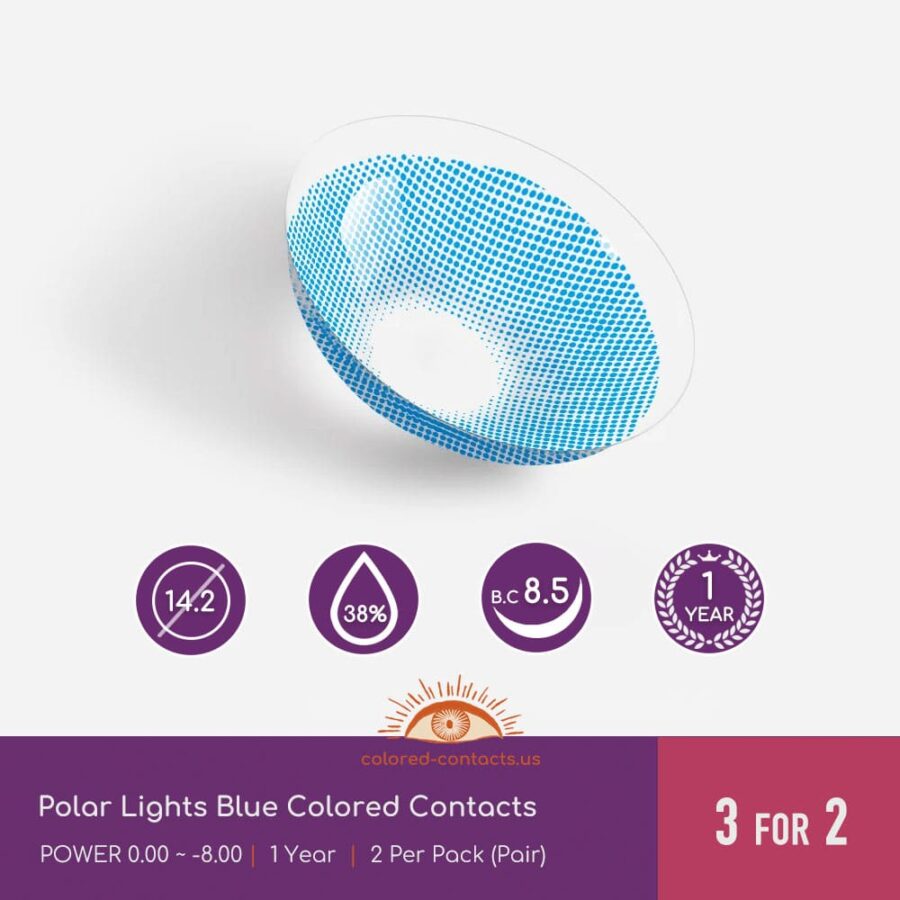 Polar Lights Blue Colored Contacts