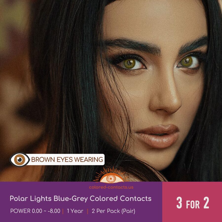 Polar Lights Blue-Grey Colored Contacts