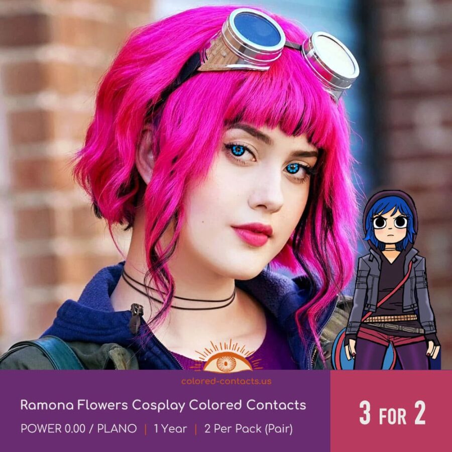 Ramona Flowers Cosplay Blue Colored Contacts