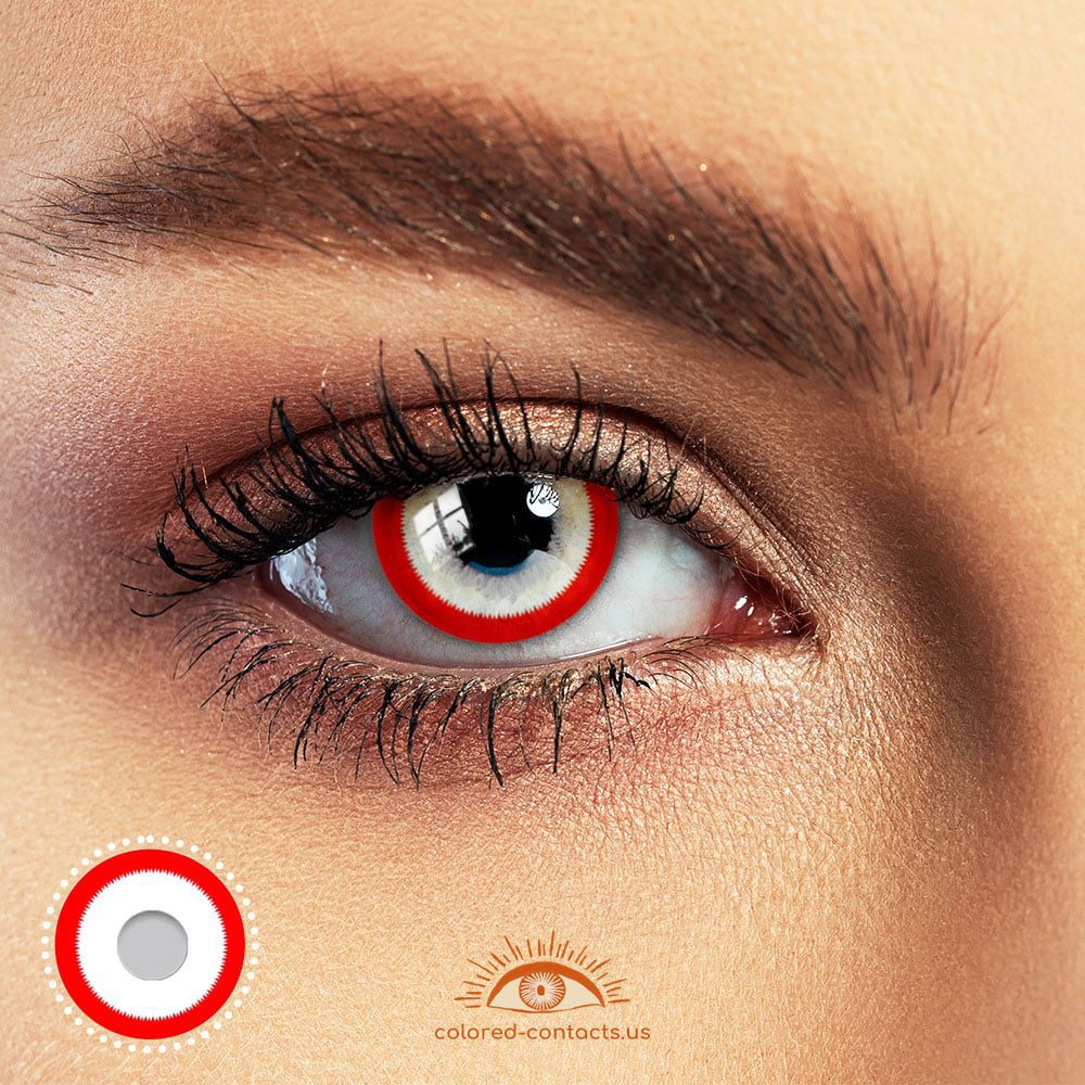 Wild Fire Red Non-Prescription Plano Colored Eye Contacts Lenses-Wherecolour