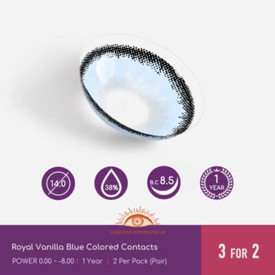 Royal Vanilla Blue Colored Contacts