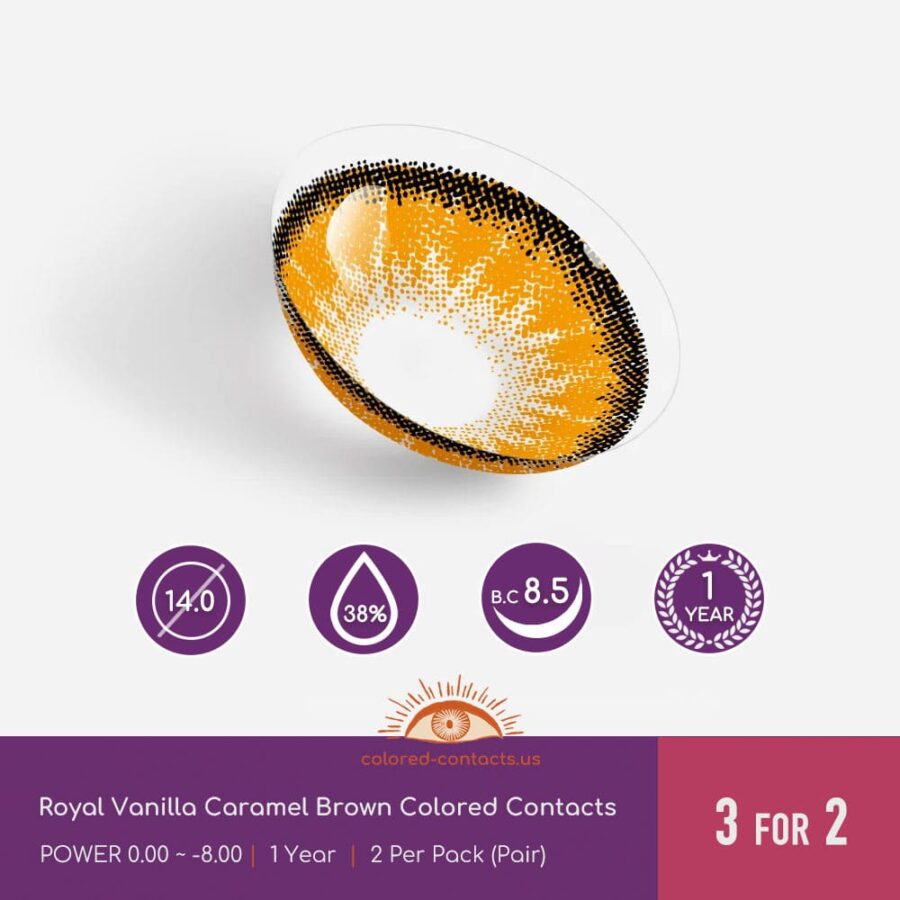 Royal Vanilla Caramel Brown Colored Contacts