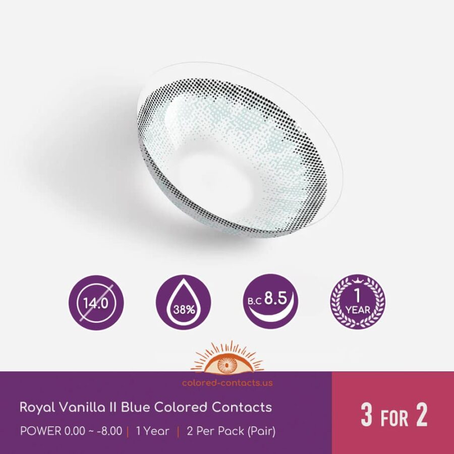 Royal Vanilla Ii Blue Colored Contacts