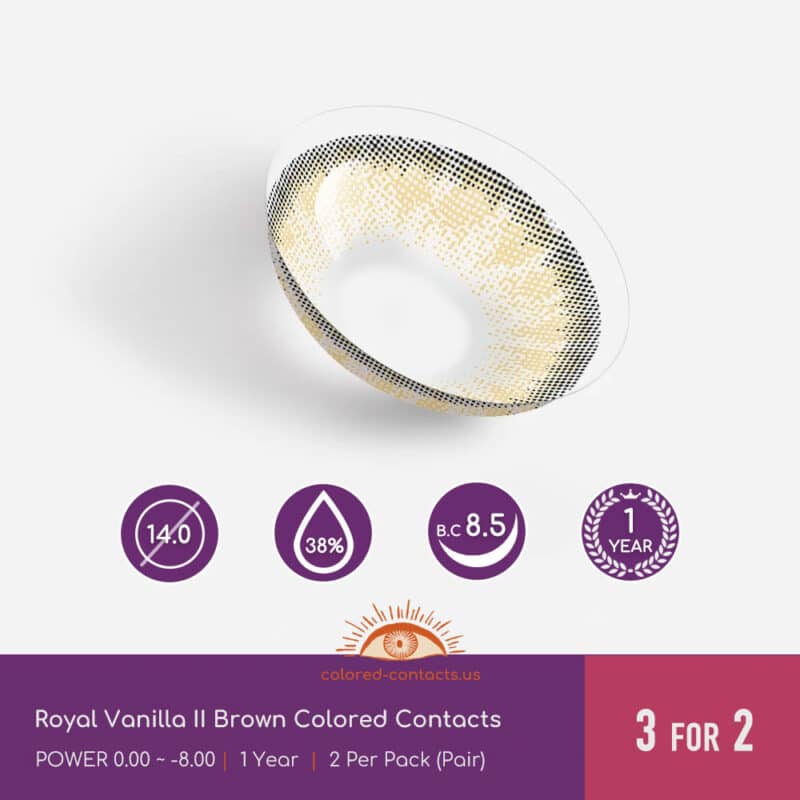 Royal Vanilla Ii Brown Colored Contacts