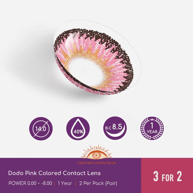 Dodo Pink Colored Contact Lens