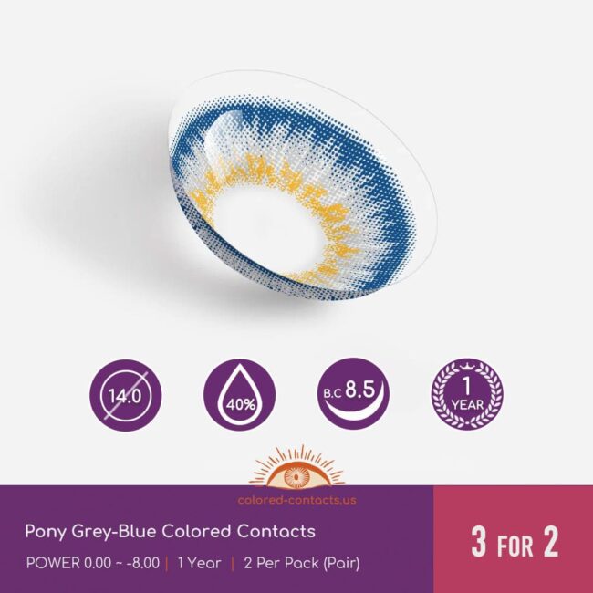 Pony Grey-Blue Colored Contacts