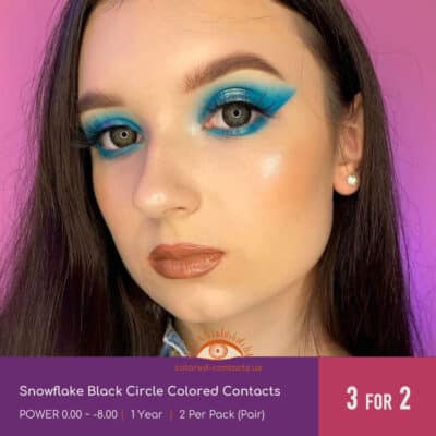 Snowflake Black Circle Colored Contacts