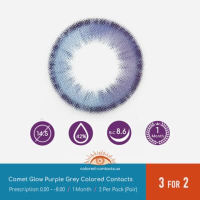 Comet Glow Purple Grey Colored Contacts
