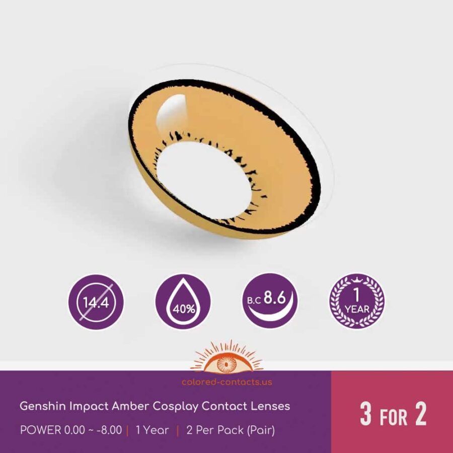 Genshin Impact Amber Cosplay Contact Lenses