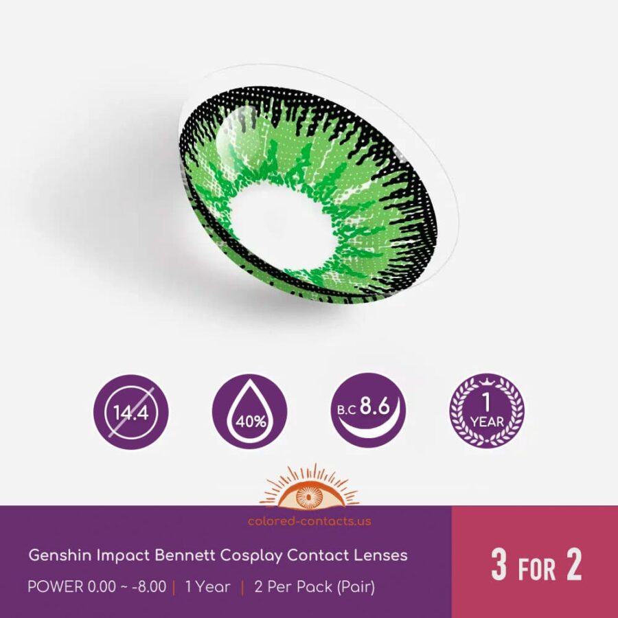 Genshin Impact Bennett Cosplay Contact Lenses