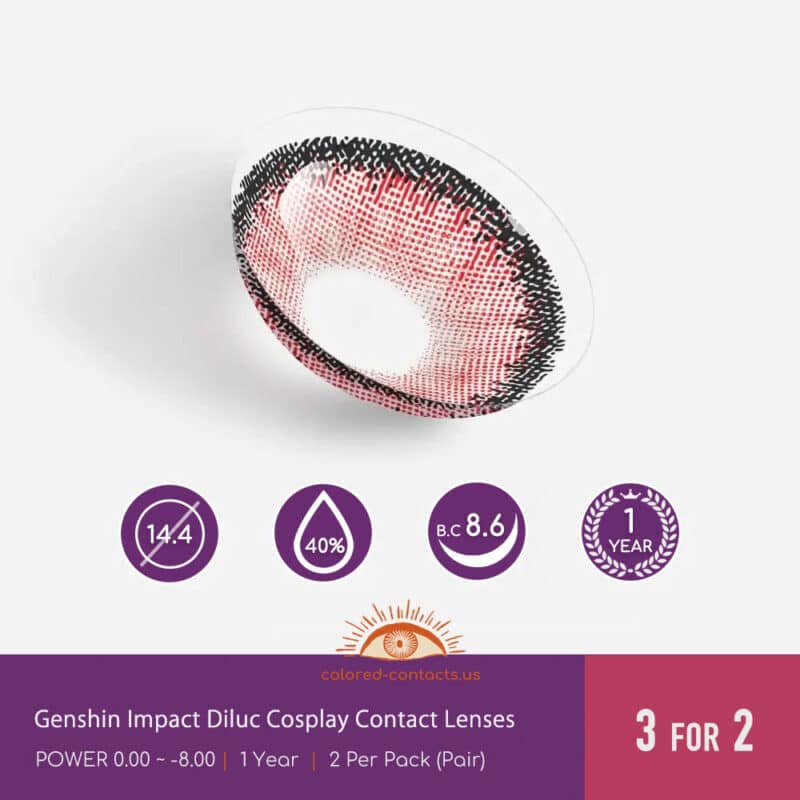 Genshin Impact Diluc Cosplay Contact Lenses