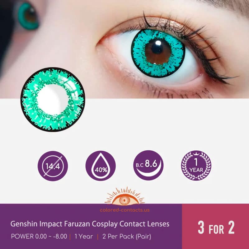 Genshin Impact Faruzan Cosplay Contact Lenses