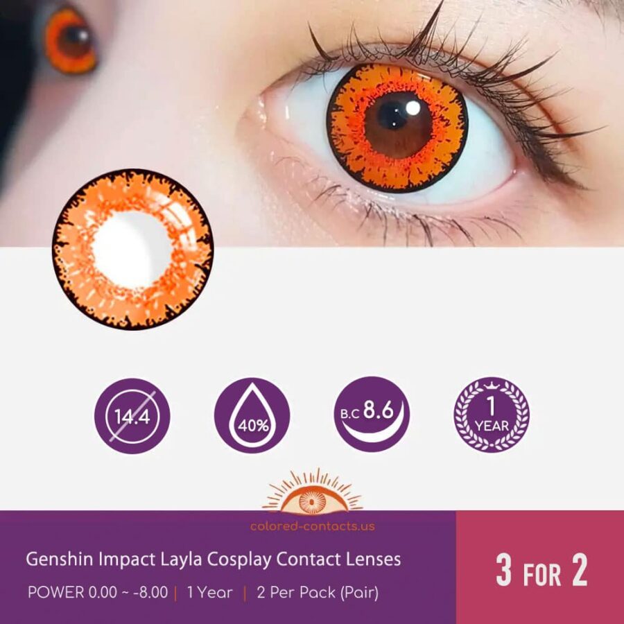 Genshin Impact Layla Cosplay Contact Lenses
