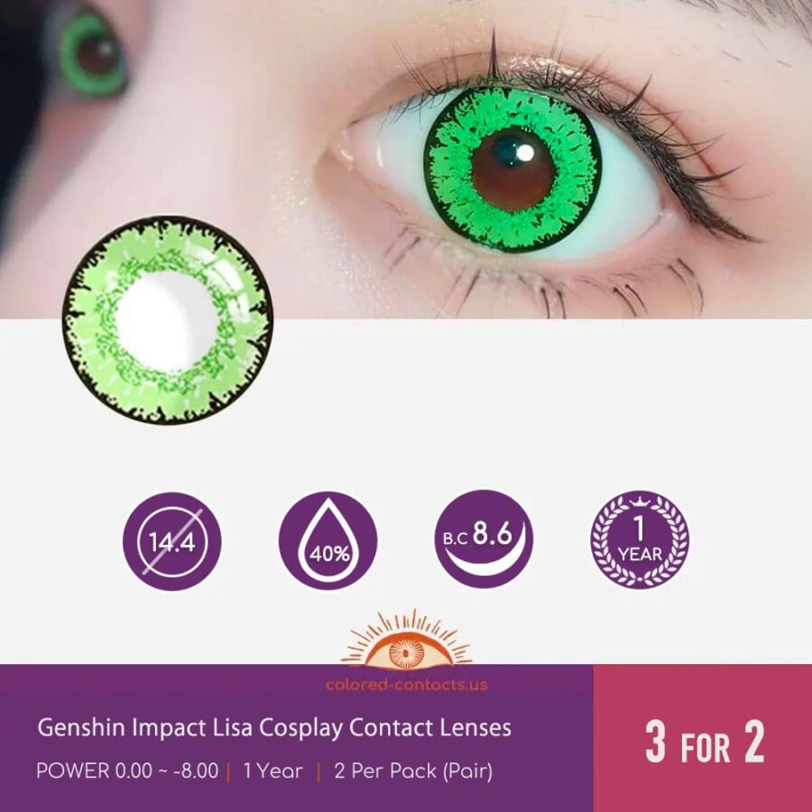Genshin Impact Lisa Cosplay Contact Lenses