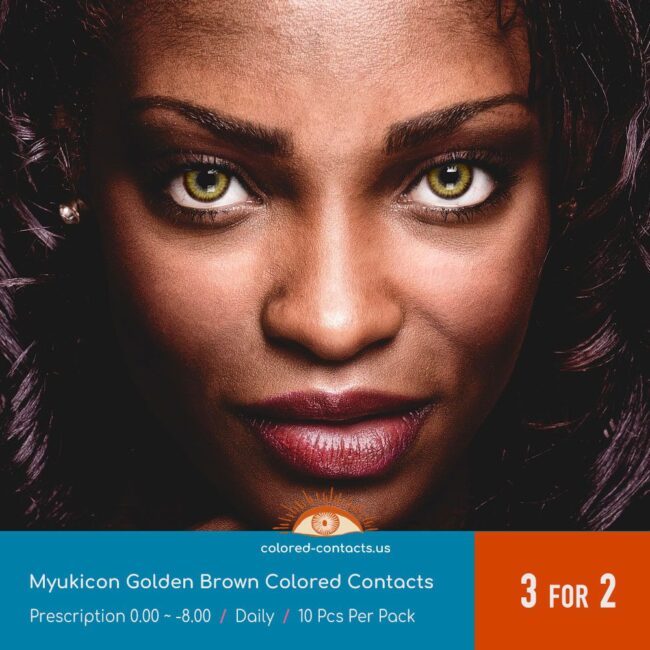 Myukicon Golden Brown Colored Contacts - 10Pcs