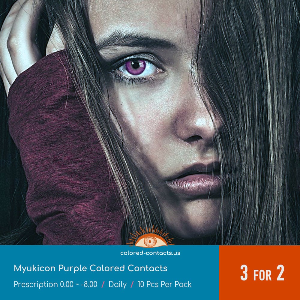 Myukicon Purple Colored Contacts - 10Pcs - Colored Contact Lenses