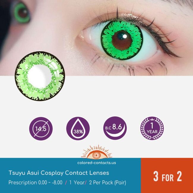 Tsuyu Asui Cosplay Contact Lenses