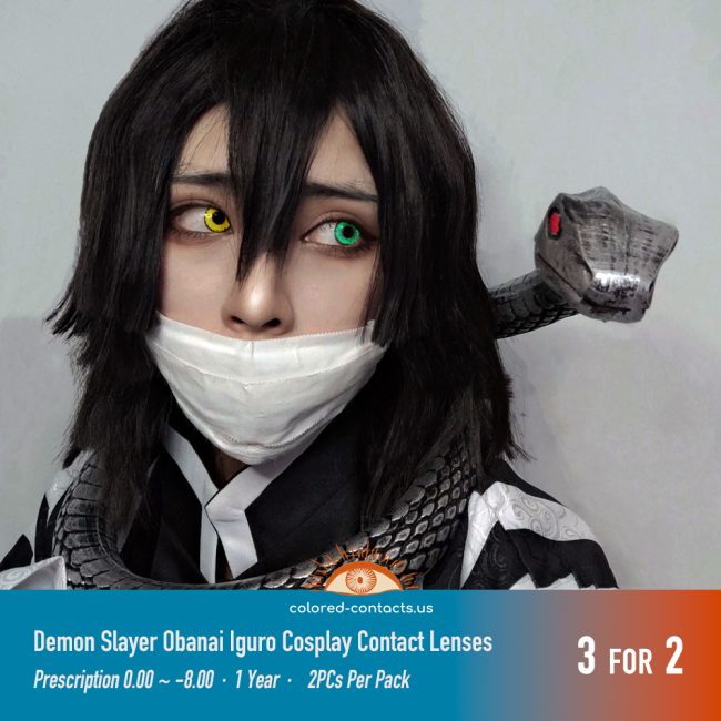 Demon Slayer Obanai Iguro Cosplay Contact Lenses - Colored Contact Lenses | Colored Contacts -