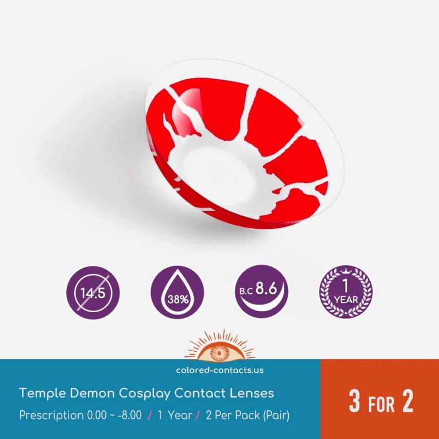 Demon Slayer Temple Demon Cosplay Contact Lenses