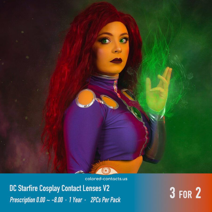Dc Starfire Cosplay Contact Lenses V2 - Colored Contact Lenses | Colored Contacts -