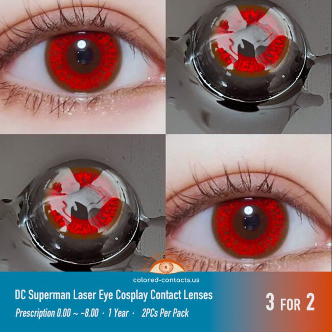 Dc Superman Laser Eye Cosplay Contact Lenses