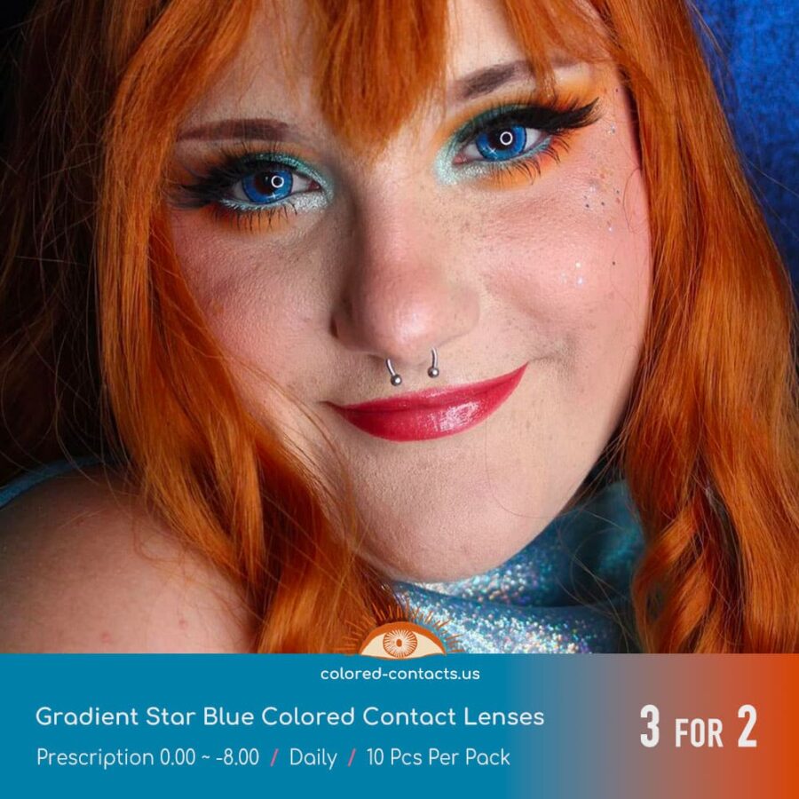 Gradient Star Blue Colored Contact Lenses - Colored Contact Lenses | Colored Contacts -