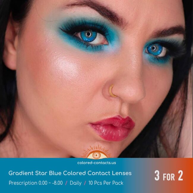 Gradient Star Blue Colored Contact Lenses - Colored Contact Lenses | Colored Contacts -