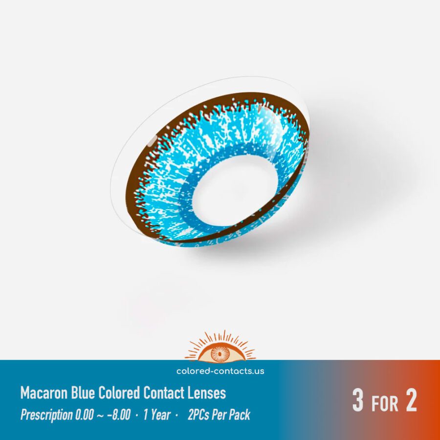 Macaron Blue Colored Contact Lenses - Colored Contact Lenses | Colored Contacts -