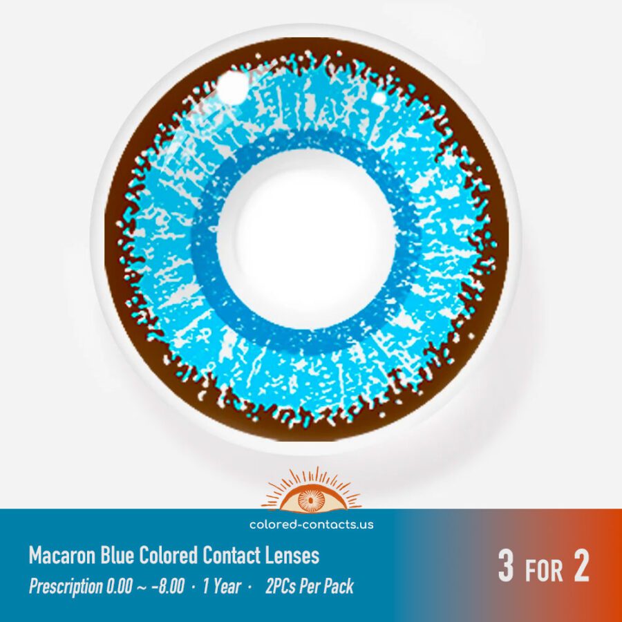 Macaron Blue Colored Contact Lenses - Colored Contact Lenses | Colored Contacts -