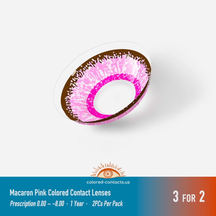 Macaron Pink Colored Contact Lenses - Colored Contact Lenses | Colored Contacts -