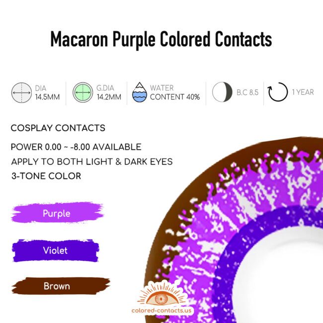 Macaron Purple Colored Contact Lenses - Colored Contact Lenses | Colored Contacts -