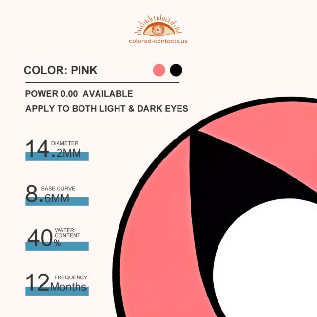 Pink Cat Eye Contacts - Colored Contact Lenses | Colored Contacts -