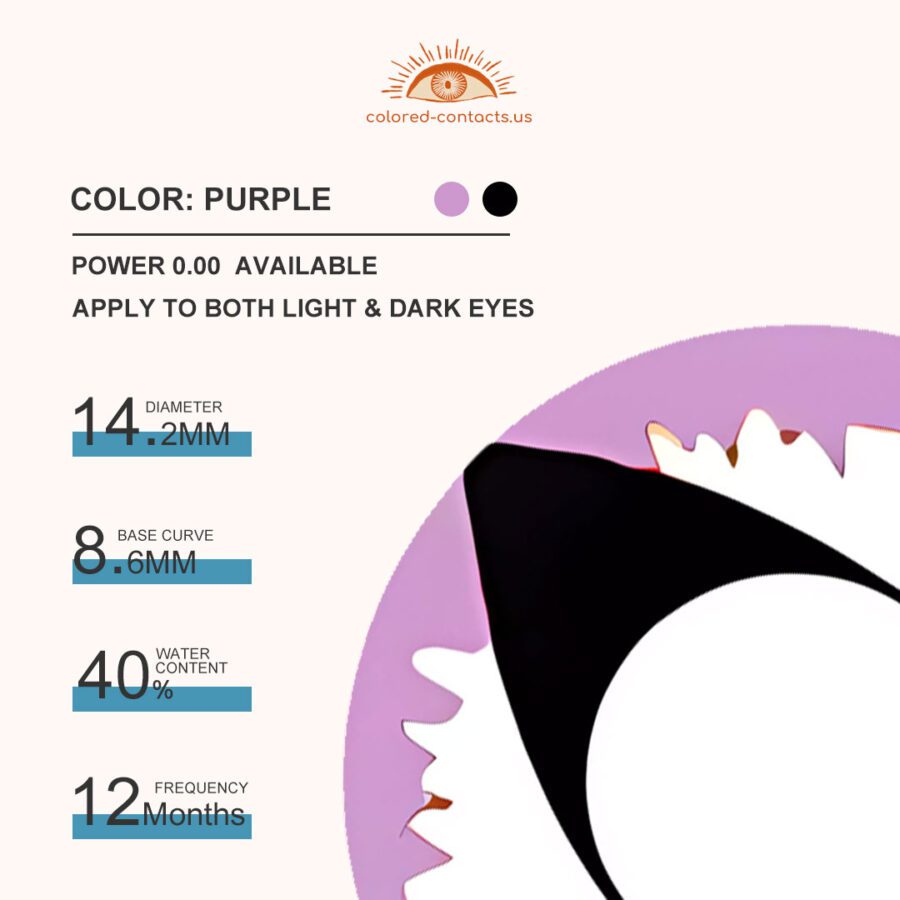 Purple White Cat Eye Contacts - Colored Contact Lenses | Colored Contacts -
