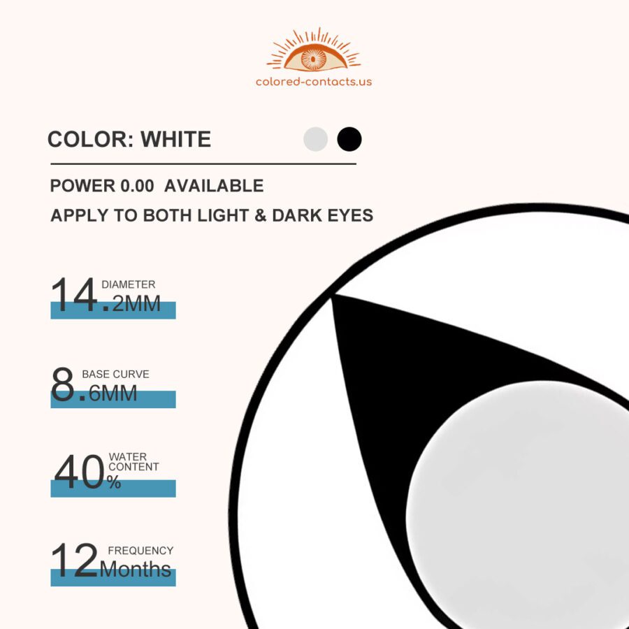 White Cat Eye Contacts - Colored Contact Lenses | Colored Contacts -