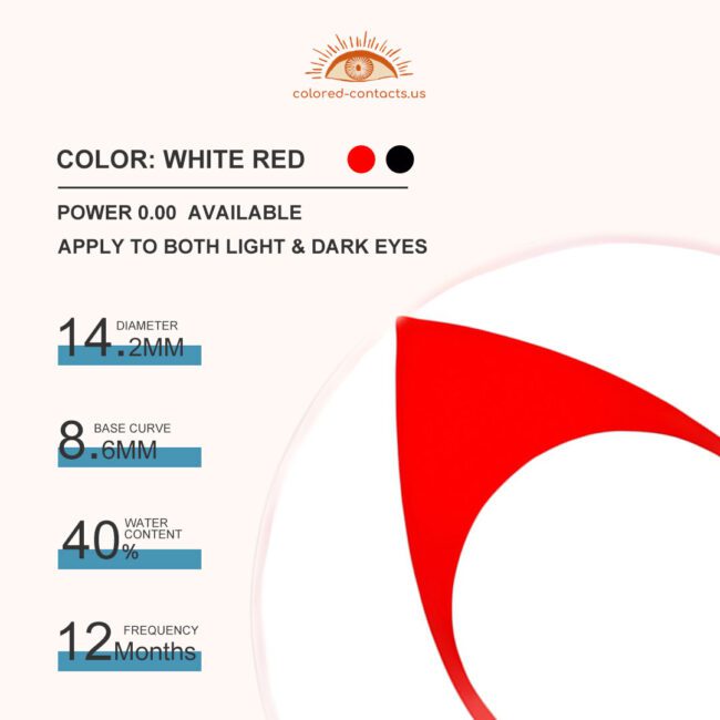 White Red Cat Eye Contacts - Colored Contact Lenses | Colored Contacts -