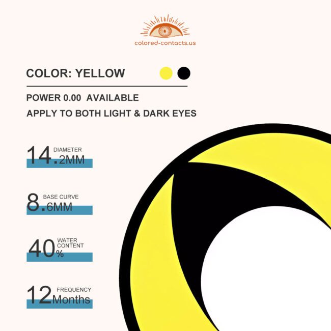 Yellow Cat Eye Contacts - Colored Contact Lenses | Colored Contacts -