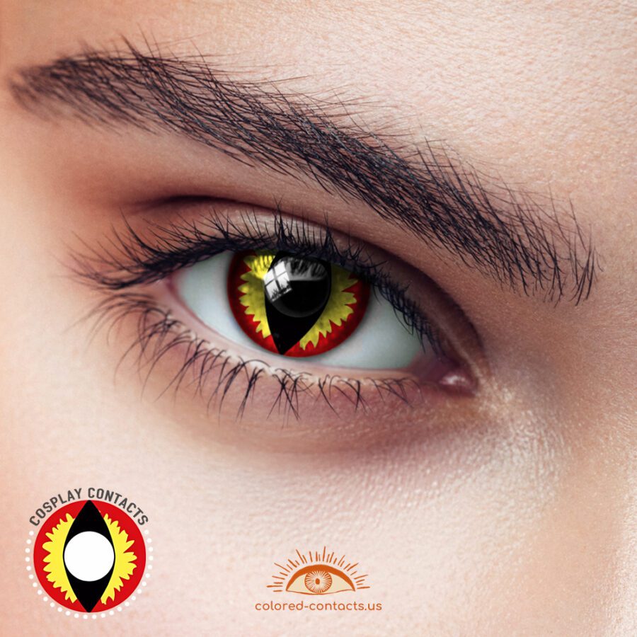 Yellow Red Cat Eye Contacts - Colored Contact Lenses | Colored Contacts -